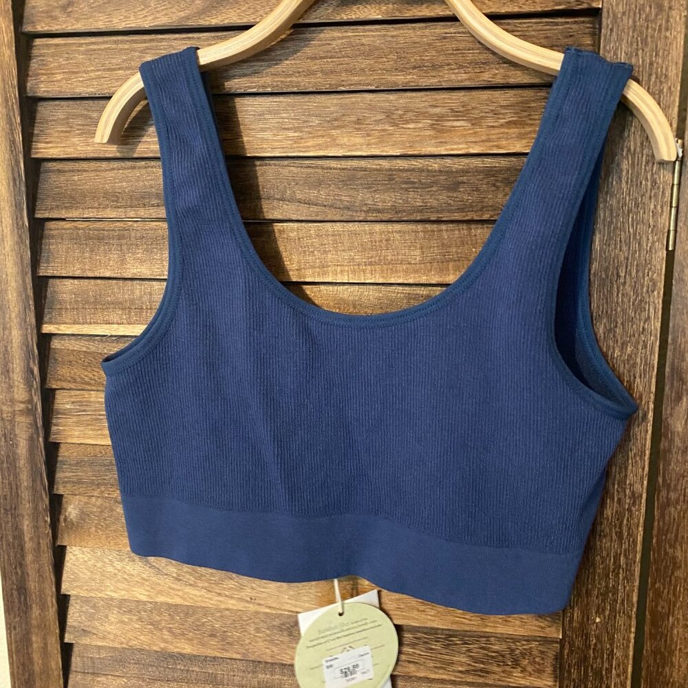 C'est Moi Ribbed Reversable Bamboo Bralette "Denim"